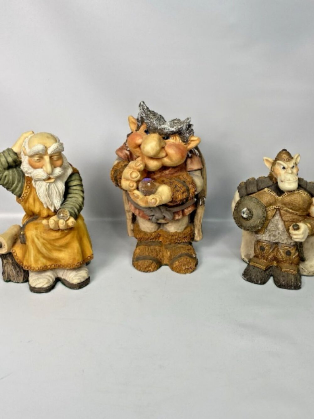 VTG World of KRYSTONIA Miniature Figurine w/ Crystal Ball Magic Fantasy Lot of 3